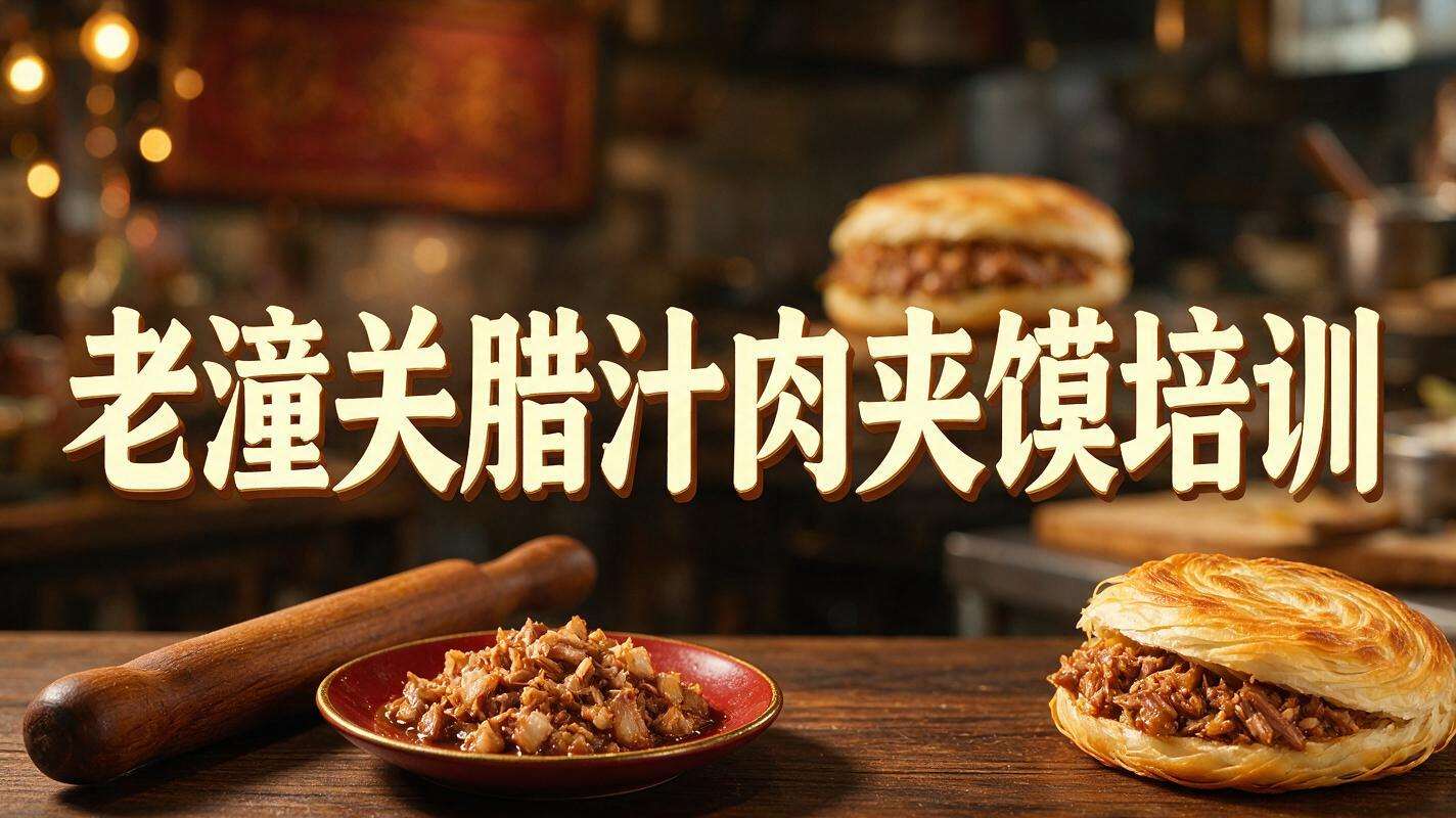 ⽼潼关腊汁⾁夹馍培训